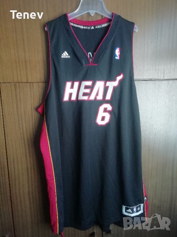 NBA Lebron James Miami Heat Adidas Jersey оригинален потник Леброн Джеймс Адидас Маями Хийт , снимка 1 - Спортни дрехи, екипи - 37288375