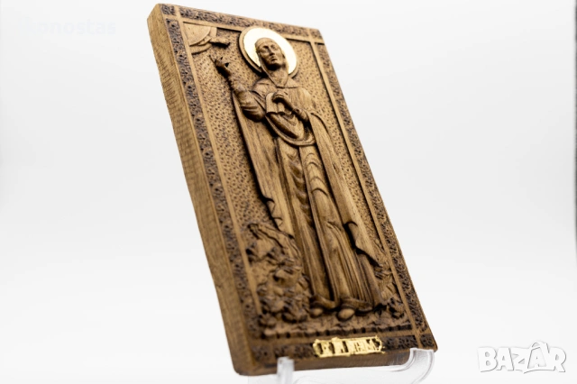 Позлатена релефна икона на света мъченица Наталия, снимка 2 - Икони - 53224404