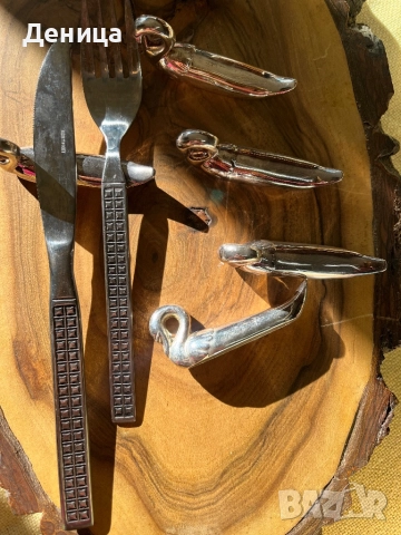 Елегантен  комплект от шест поставки за ножове във формата на лебеди Стилен винтидж аксесоар , снимка 4 - Аксесоари за кухня - 52717243