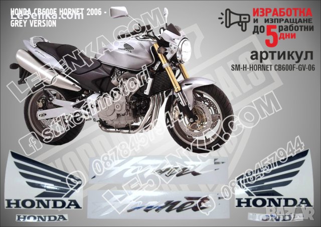 HONDA CB600F HORNET 2006 - GREY VERSION  SM-H-HORNET CB600F-GV-06