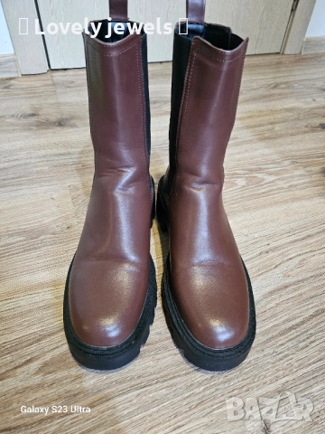 Стилни кафяви боти Mango, снимка 4 - Дамски боти - 52314727