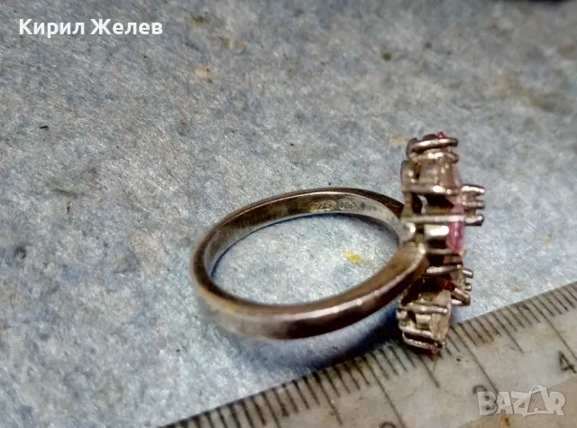 НЕЖЕН ФЛОРАЛЕН СКЪПОЦЕНЕН СРЕБЪРЕН ПРЪСТЕН ЦВЕТЯ РОДИРАНО СРЕБРО 925 с ПЛАНИНСКИ и РОЗОВ КВАРЦ 49727, снимка 10 - Пръстени - 49244551