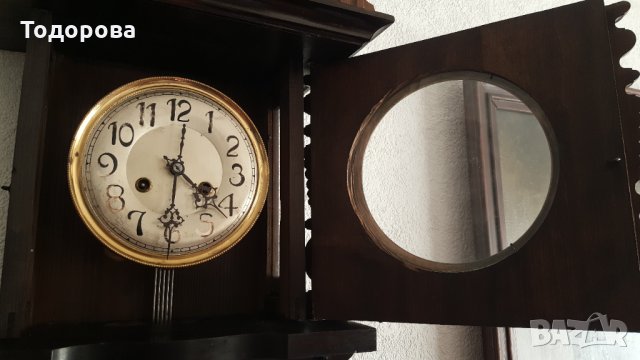 Старинен стенен часовник, снимка 5 - Антикварни и старинни предмети - 33816629