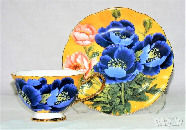 Чаши с орхидеи от костен порцелан - комплект , снимка 4 - Подаръци за рожден ден - 30279242