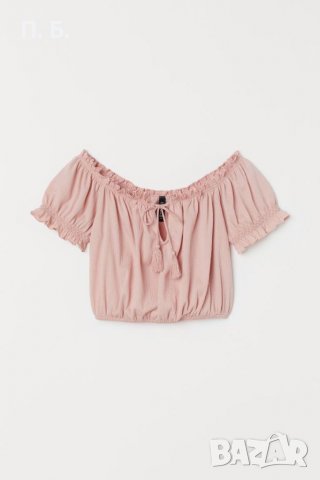 Розова блуза с голи рамене H&M, снимка 1 - Тениски - 37429598