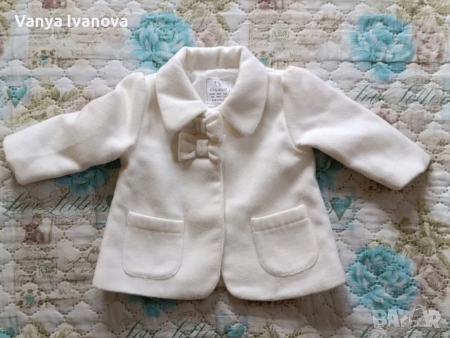 Early days бяло бебешко палто 3-6 месеца, снимка 2 - Жилетки и елечета за бебе - 49525966