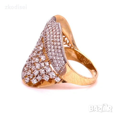 Златен дамски пръстен 6,26гр. размер:55 14кр. проба:585 модел:4831-1, снимка 2 - Пръстени - 53347160