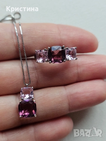 Италиански сребърен комплект, снимка 2 - Бижутерийни комплекти - 54234909