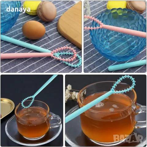 5725 Цветни кухненски бъркалки за яйца, 2 броя, снимка 2 - Прибори за хранене, готвене и сервиране - 49141821