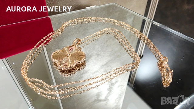 Van Cleef & Arpels VCA Rose Gold Magic Clear Long Vintage Alhambra Clover Дамско Колие, снимка 2 - Колиета, медальони, синджири - 54200232
