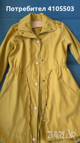Палто цвят горчица, снимка 2 - Палта, манта - 52007951