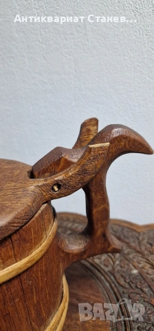 Скандинавска дървена халба, снимка 4 - Декорация за дома - 53981260