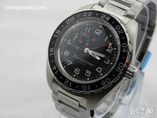 ВОСТОК КОМАНДИРСКИЕ АВТОМАТИЧЕН-GMT ref: 02019А, снимка 2 - Мъжки - 41667266