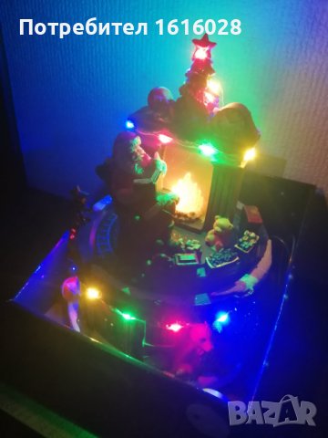 Дядо Коледа пред камината -  музикална и LED сцена на MAGIC VILLAGЕ, снимка 3 - Декорация за дома - 42784883
