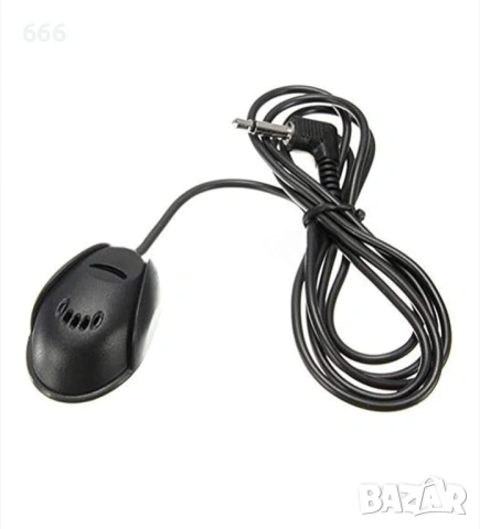 3,5 мм автомобилен микрофон, 3 м гъвкав кабел, монтаж на табло или сенник