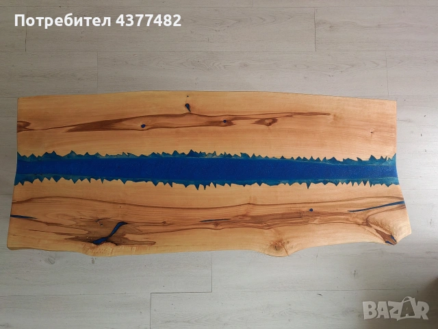 Холна маса от масивно дърво и епоксидна смола , снимка 3 - Маси - 53879969