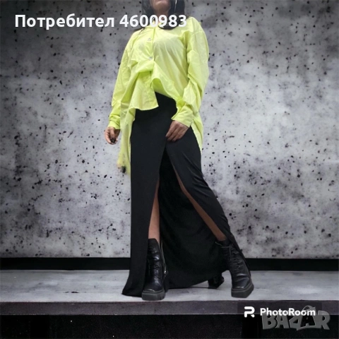 Жълта неонова риза с вериги, снимка 3 - Ризи - 54193420