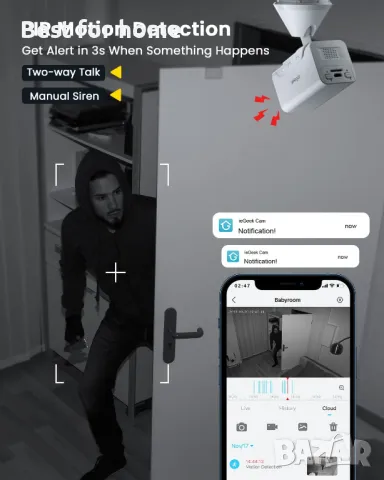 ieGeek ZS-GX7S Акумулаторна WiFi камера висок клас, снимка 10 - Комплекти за видеонаблюдение - 48351270