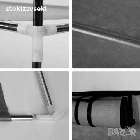 Сгъваем текстилен шкаф XXL, органайзер за дрехи, дишащ материал, снимка 4 - Шкафове - 54082719