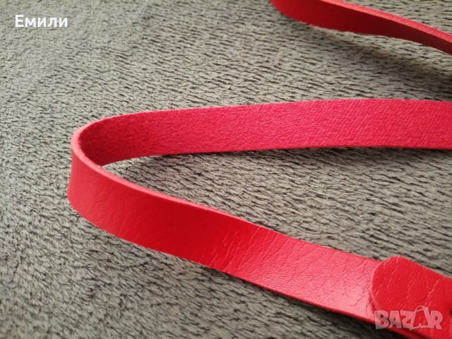 Червен кожен харнес нашийник колан за тяло, снимка 6 - Колани - 42165080