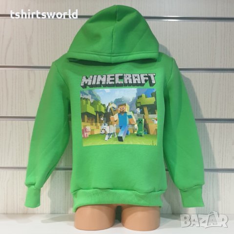 Нов детски суичър в зелен цвят с дигитален печат MINECRAFT, снимка 9 - Детски анцузи и суичери - 38484022
