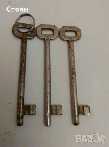 3 бр.Стари голями железни ключове за брави-11 см-, снимка 4 - Ключове - 28207766