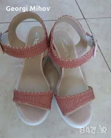 НОВИ!!! Сандалки цвят пудра номер 38 еко кожа НОВИ!!! , снимка 2 - Сандали - 30879013