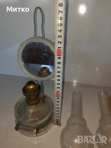 Ретро стъклена газена лампа от Соца, снимка 12 - Антикварни и старинни предмети - 52920885