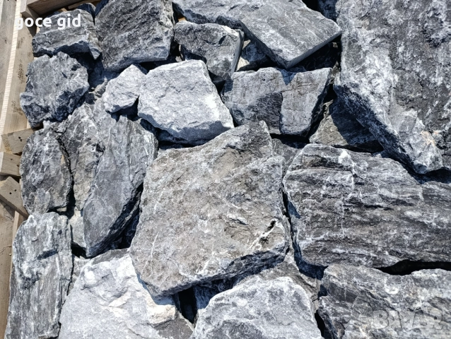 Сив стенен камък гнайс (rock face) - за зидове и огради, снимка 5 - Строителни материали - 52554569