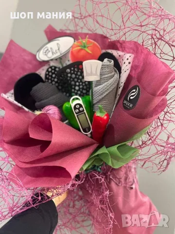 🍅🫑🌶️Букет от колекцията ни "Готварски букет" - CHEF BOUQUETS👩‍🍳 , снимка 2 - Подаръци за жени - 55836314