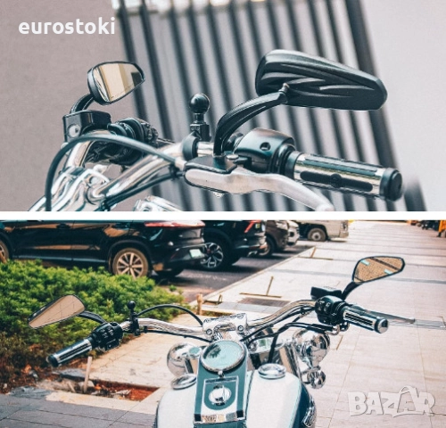 Мотоциклетни огледала WTZMOTO, комплект 2 броя огледало за кормило на мотоциклет, 8 мм, снимка 4 - Аксесоари и консумативи - 52148511
