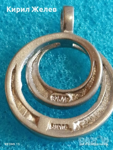 Сребърна висулка с геометричен дизайн Бохо стил ювелирна изработка 31313, снимка 5 - Колиета, медальони, синджири - 54005288