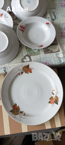 Стари български порцеланови чинии и плата , снимка 6 - Чинии - 53154071