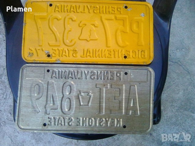 Две стари американски регистрационни табели за МПС, снимка 2 - Колекции - 38426150