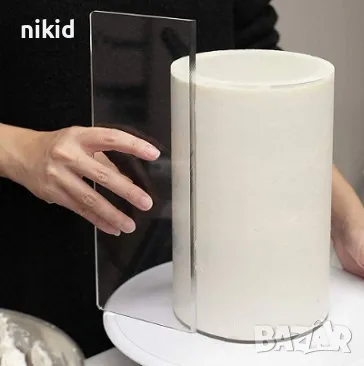 Голяма прозрачна шпатула акрил Акрилна за заглаждане оформяне торта крем scraper скрапер пластмасова