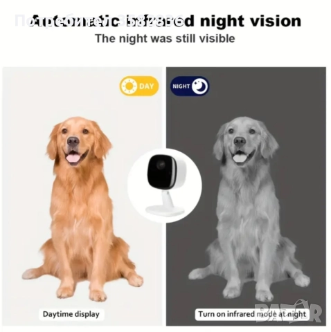 Безжична WiFi камера за видеонаблюдение – HD, нощно виждане, двупосочно аудио, работа през телефон, снимка 7 - HD камери - 52579254