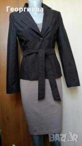 Светло бежова рокля от плътно трико👗🍀XS,S👗🍀арт.810, снимка 7 - Рокли - 30296289