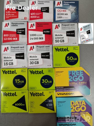 НЕ РЕГИСТРИРАНИ! Предплатени карти А1,Йеттел,Виваком сим карти sim card ...