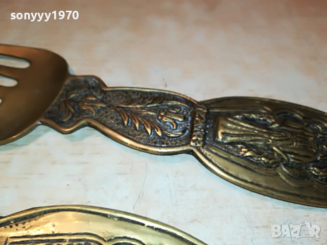 МЕД/МЕСИНГ-ЛЪЖИЦА И ВИЛИЦА ЗА КОЛЕКЦИЯ 0407221916, снимка 9 - Антикварни и старинни предмети - 37286806