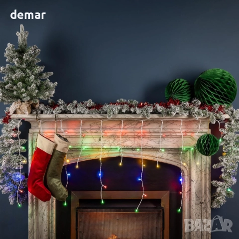 Коледни лампички CHRISTOW Висящи ледени висулки, 480 многоцветни светодиода, 15 м, снимка 6 - Декорация за дома - 51743593