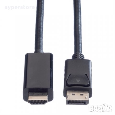 Кабел DisplayPort - HDMI 2м, 4K Черен Digital One SP01256 DP M към HDMI M, снимка 2 - Кабели и адаптери - 31438916