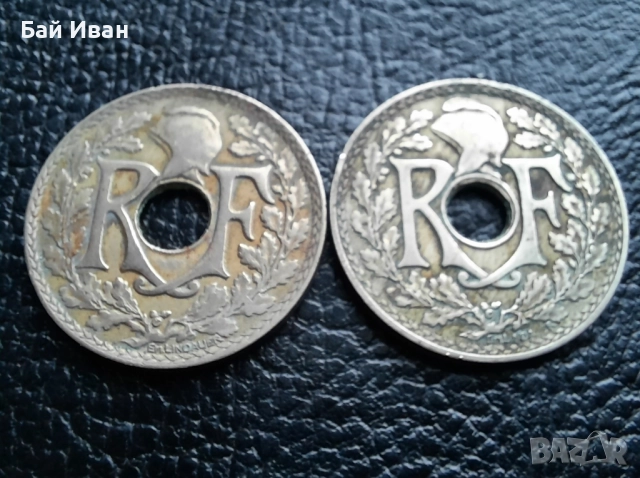 Стара монета 25 сантима 1927 г. и 1929 г. Франция - красиви !, снимка 7 - Нумизматика и бонистика - 42219448