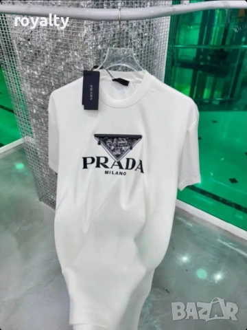 Prad🅰️ Нова Бяла Мъжка Тениска Прад🅰️