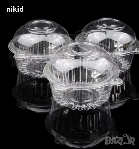 прозрачна кръгла кутия с капак пластмасова полистирол 160 мл за храна десерти салата и др , снимка 4 - Други - 34178523