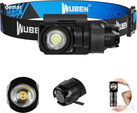 WUBEN H5 челникер зарядна LED фенер с магн. и 5 режима, IP68