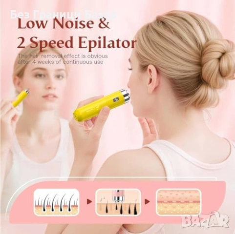 Нов Дамски епилатор за лице и тяло USB тример с LED светлина косми обезкосмяване жени, снимка 2 - Тримери - 54131295