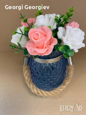 цветя изработени с глицеринов ароматен сапун , снимка 16 - Декорация за дома - 50502510