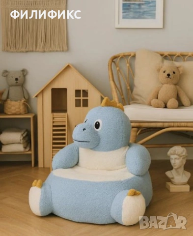 Плюшен фотьойл за деца, Мек детски пуф – седалка за деца, удобен и цветен – НОВ, снимка 3 - Мебели за детската стая - 53054660