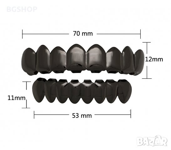 Hip Hop Grillz 8 set / Хип хоп грилз 8 комплект - Black, снимка 3 - Бижутерийни комплекти - 29803161