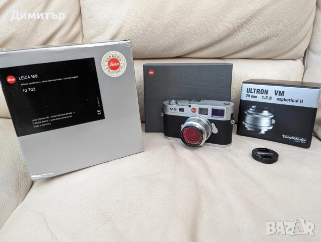 Дигитален фотоапарат Leica M8 с обектив и филтър, снимка 2 - Фотоапарати - 53876126